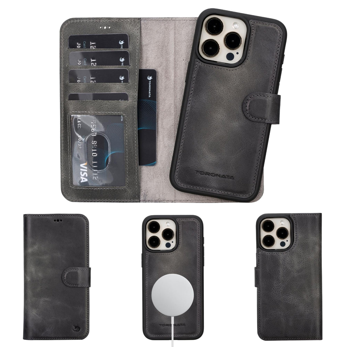 Casper iPhone 14 Series Detachable Leather Wallet Case-18