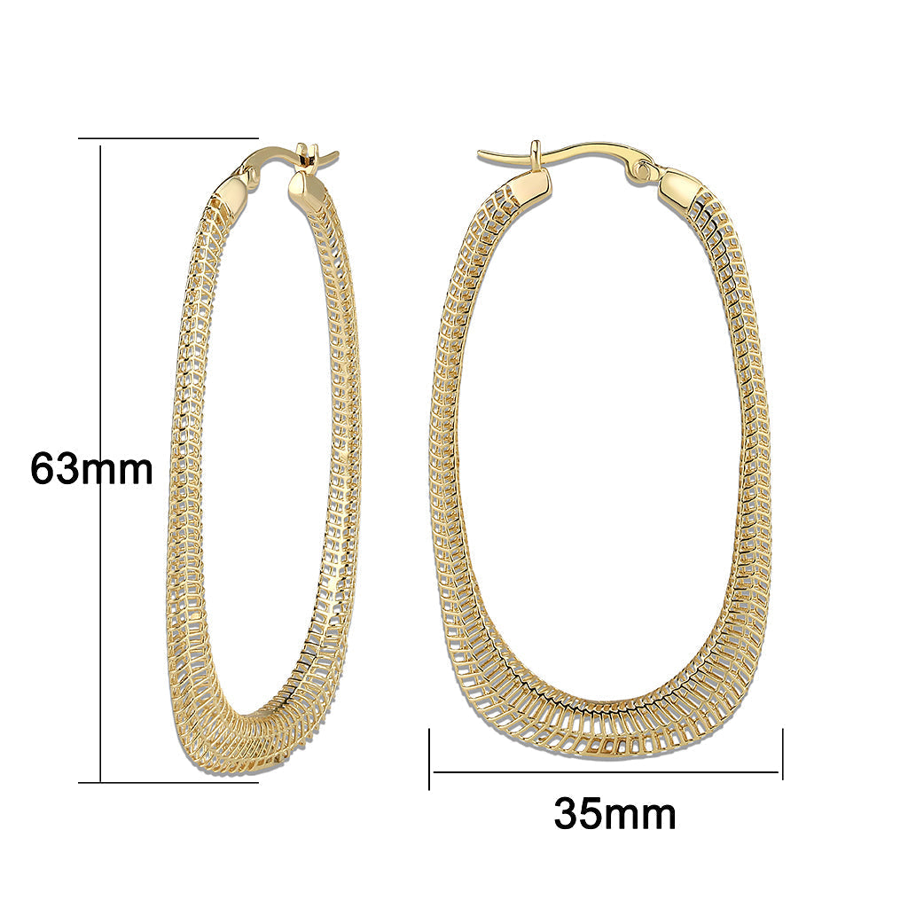 4W005 - Earring, Brass, Imitation Gold, , No Stone-1