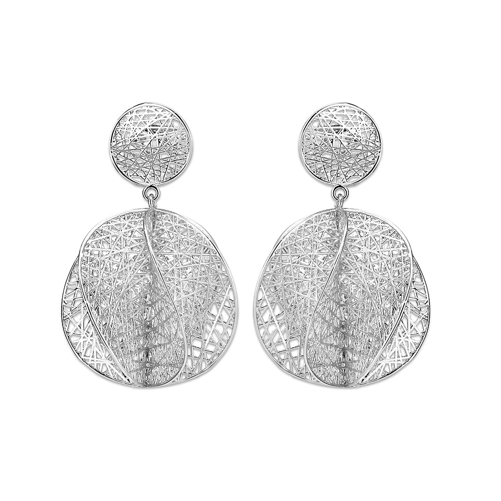 4W010 - Earring, Brass, Imitation Rhodium, , No Stone-0