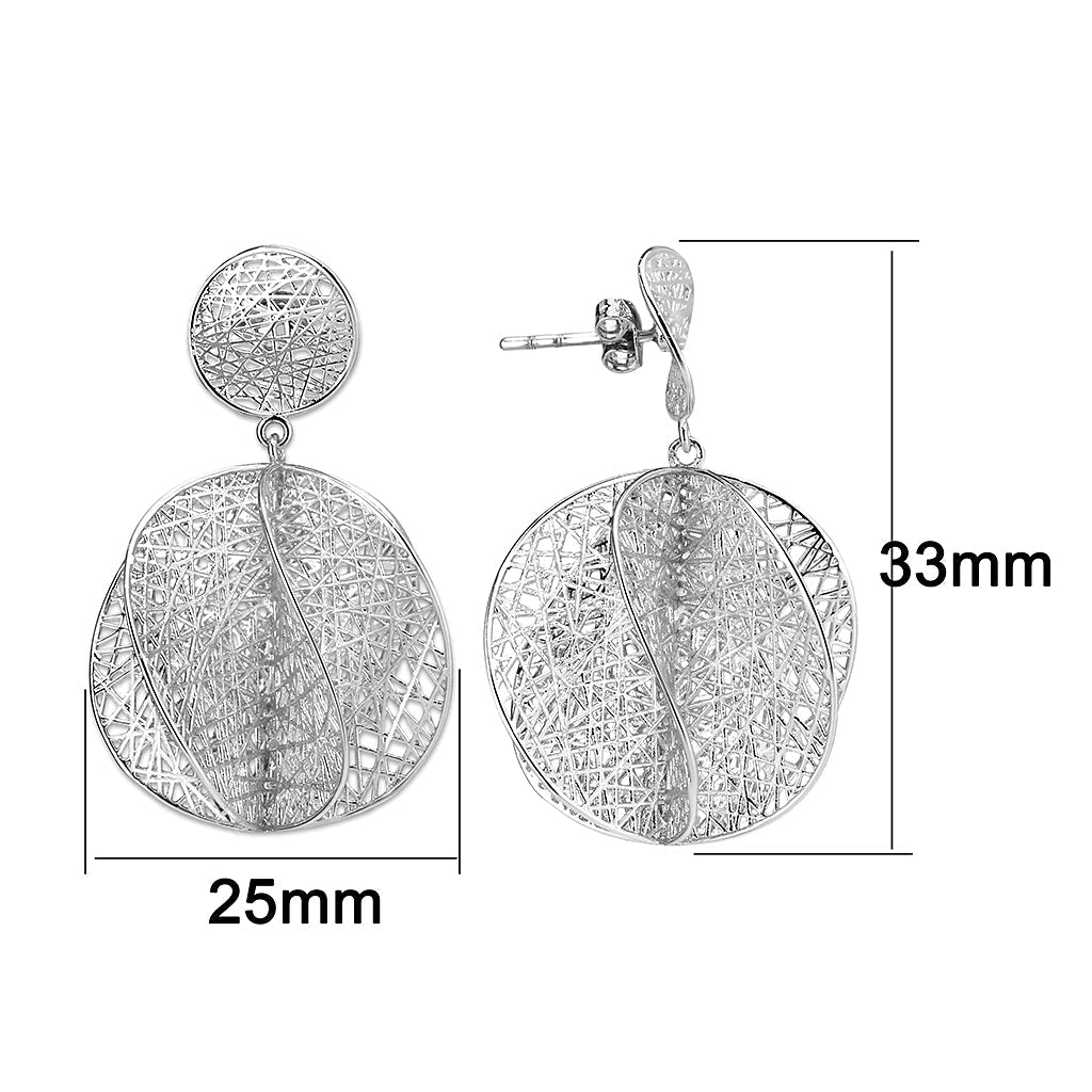 4W010 - Earring, Brass, Imitation Rhodium, , No Stone-1