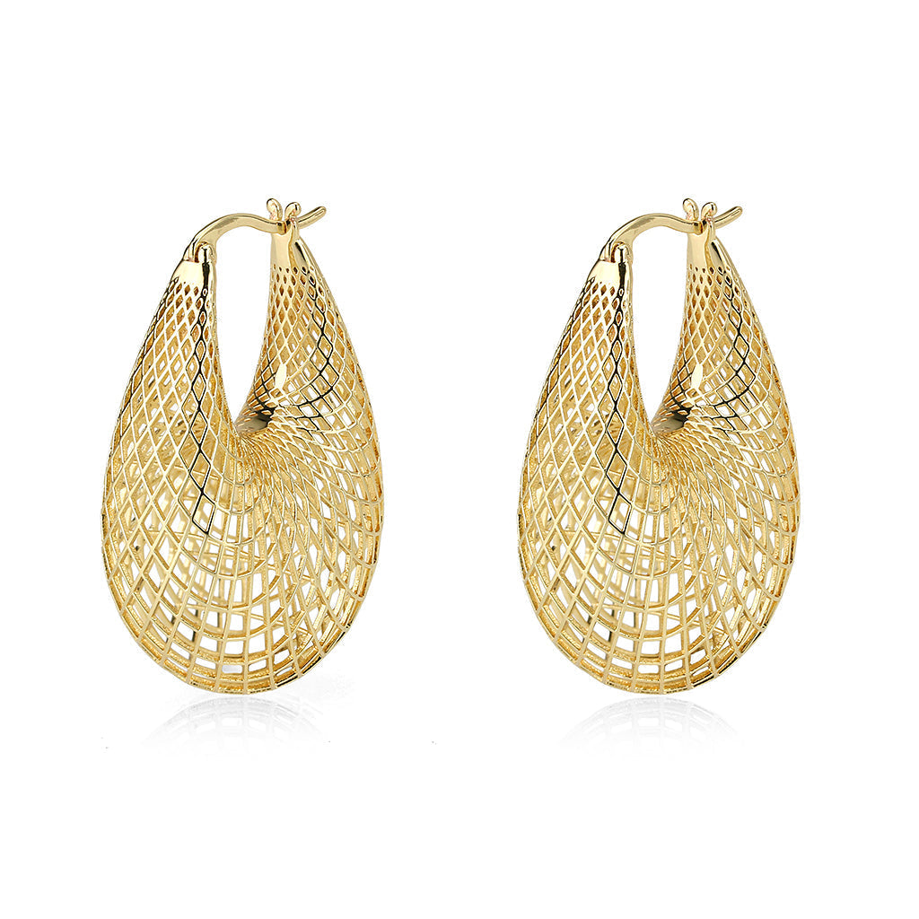 4W014 - Earring, Brass, Imitation Gold, , No Stone-0