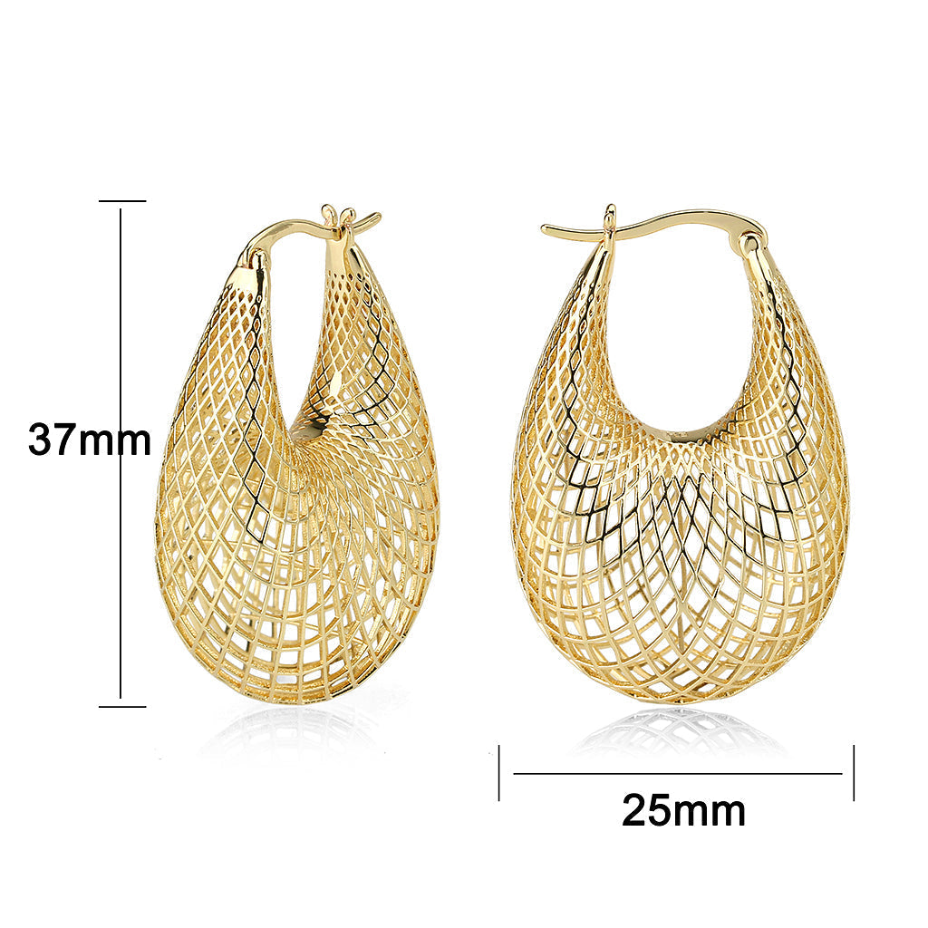 4W014 - Earring, Brass, Imitation Gold, , No Stone-1