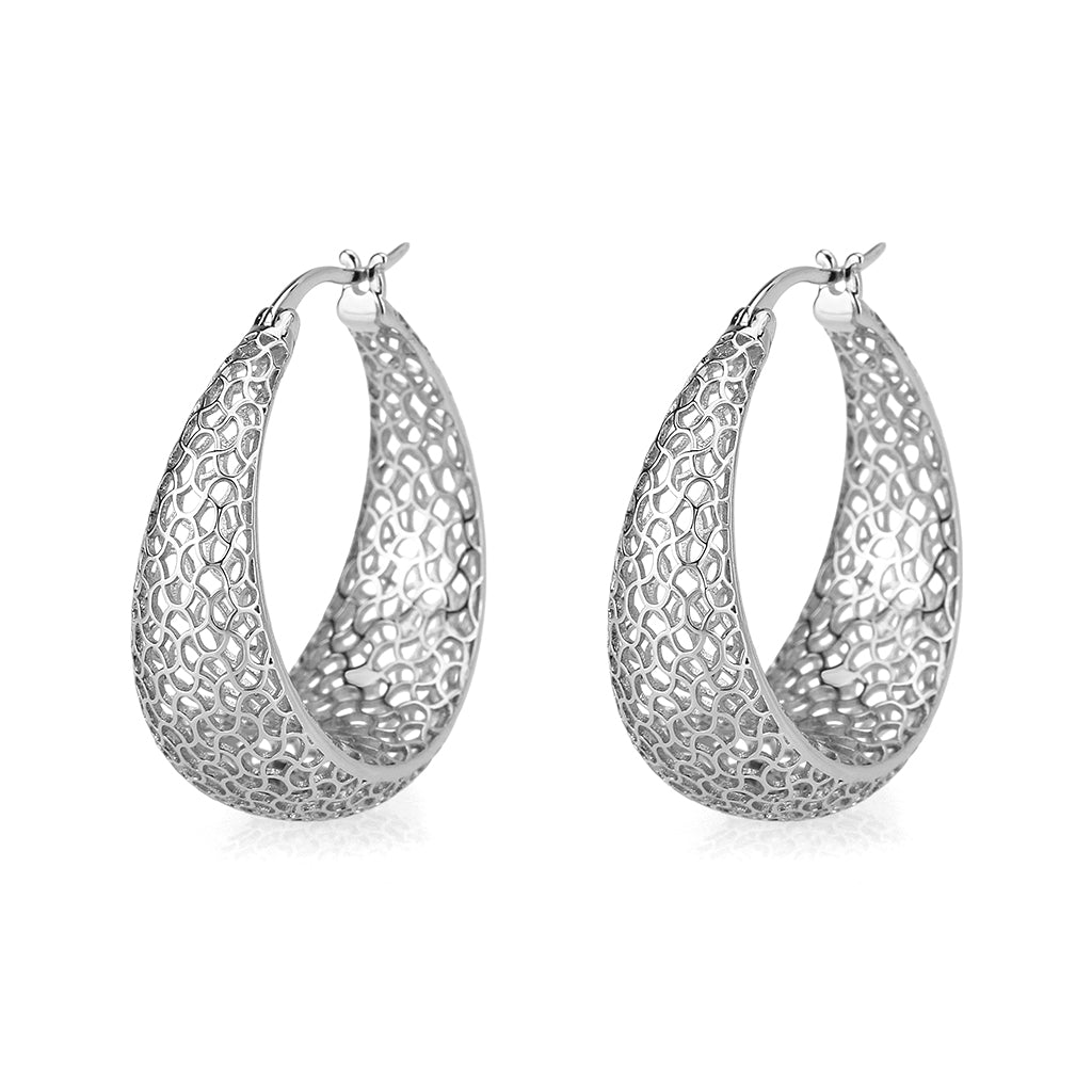 4W016 - Earring, Brass, Imitation Rhodium, , No Stone-0