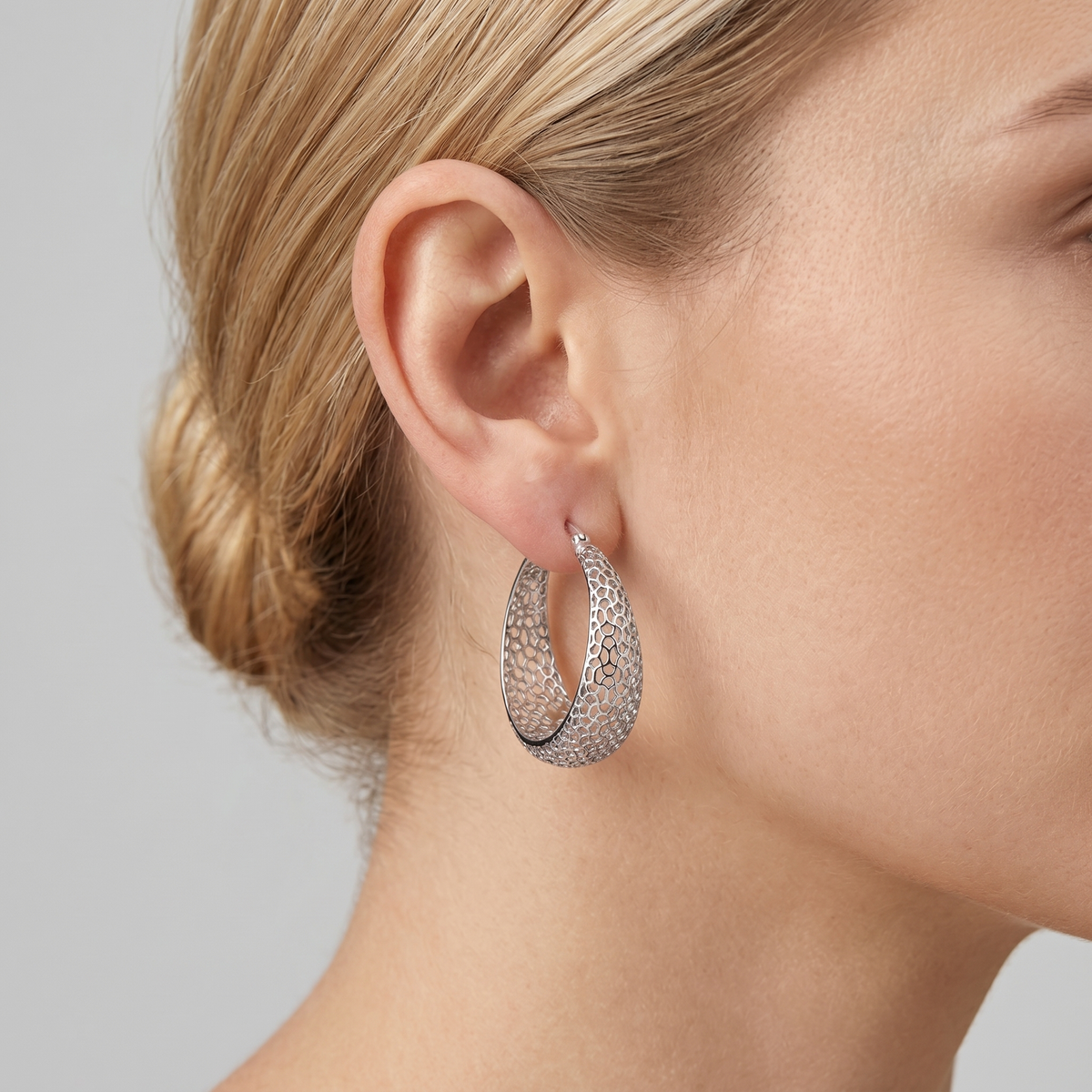 4W016 - Earring, Brass, Imitation Rhodium, , No Stone-2