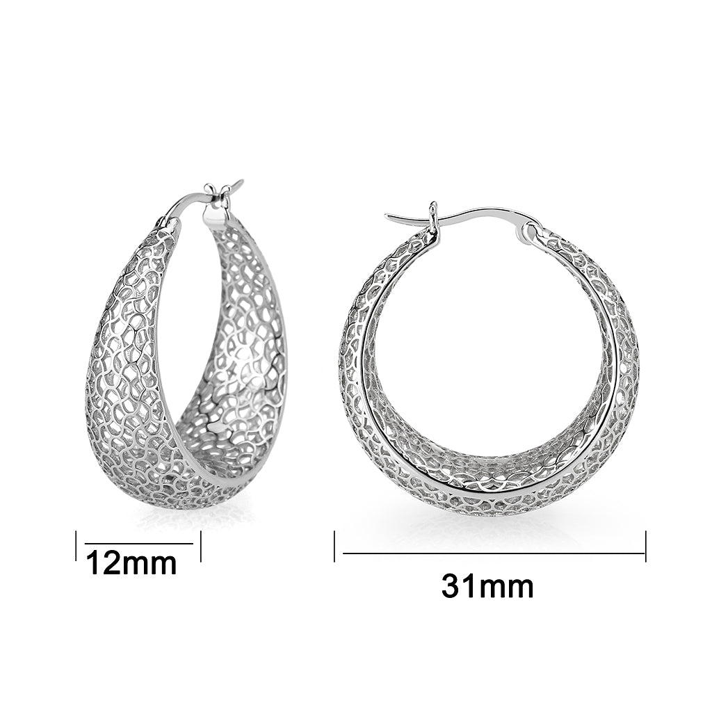 4W016 - Earring, Brass, Imitation Rhodium, , No Stone-1