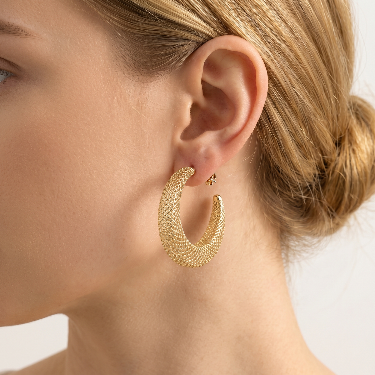 4W020 - Earring, Brass, Imitation Gold, , No Stone-2