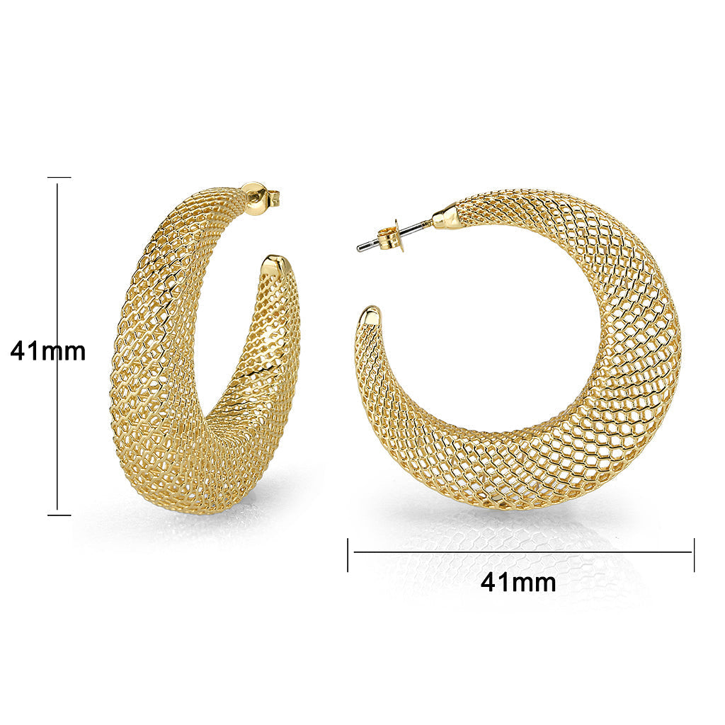 4W020 - Earring, Brass, Imitation Gold, , No Stone-1