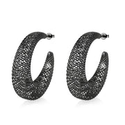 4W021 - Earring, Brass, TIN Cobalt Black , , No Stone-0