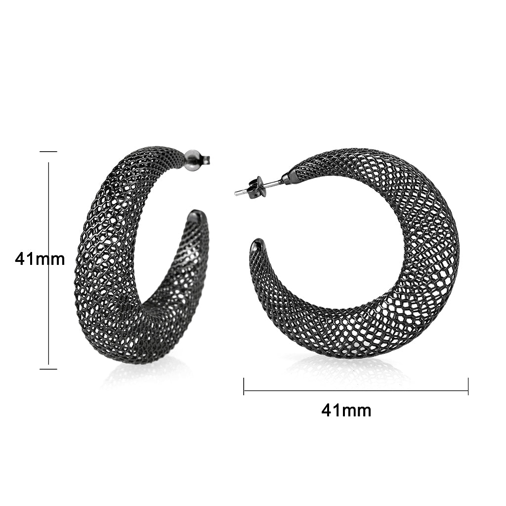 4W021 - Earring, Brass, TIN Cobalt Black , , No Stone-1