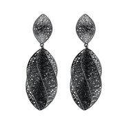 4W024 - Earring, Brass, TIN Cobalt Black , No Stone-0