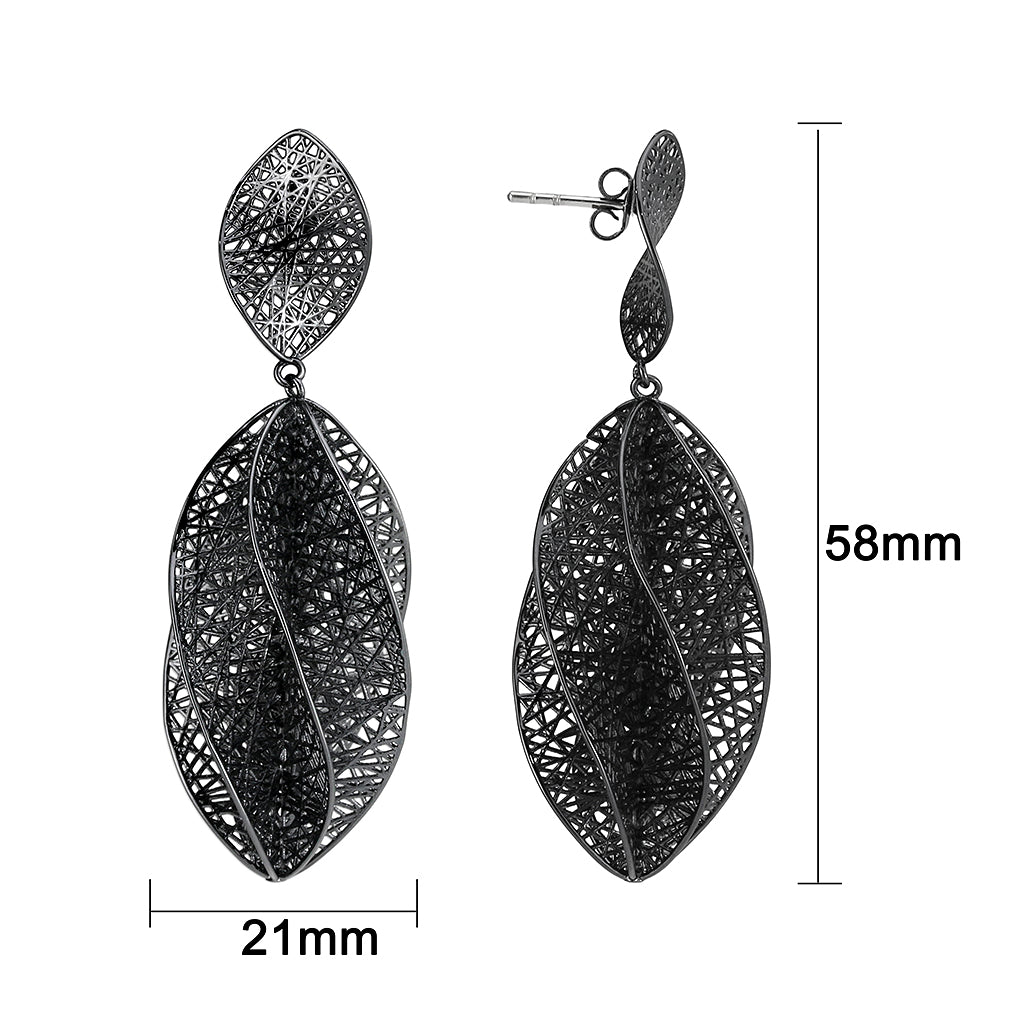 4W024 - Earring, Brass, TIN Cobalt Black , No Stone-1