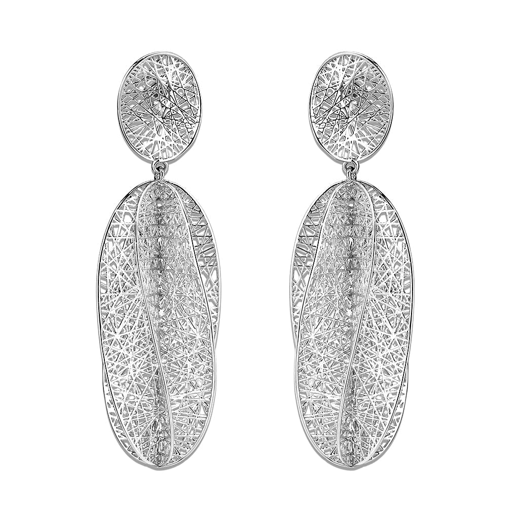4W025 - Earring, Brass, Imitation Rhodium, , No Stone-0