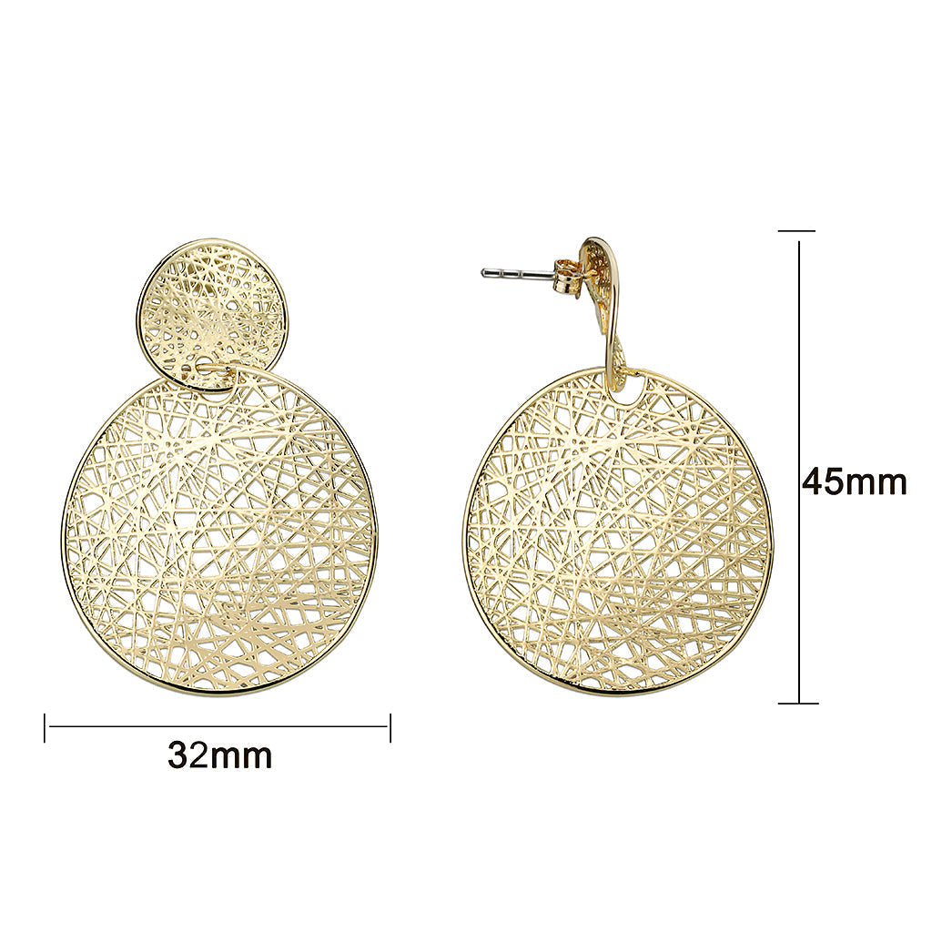 4W029 - Earring, Brass, Imitation Gold, , No Stone-1