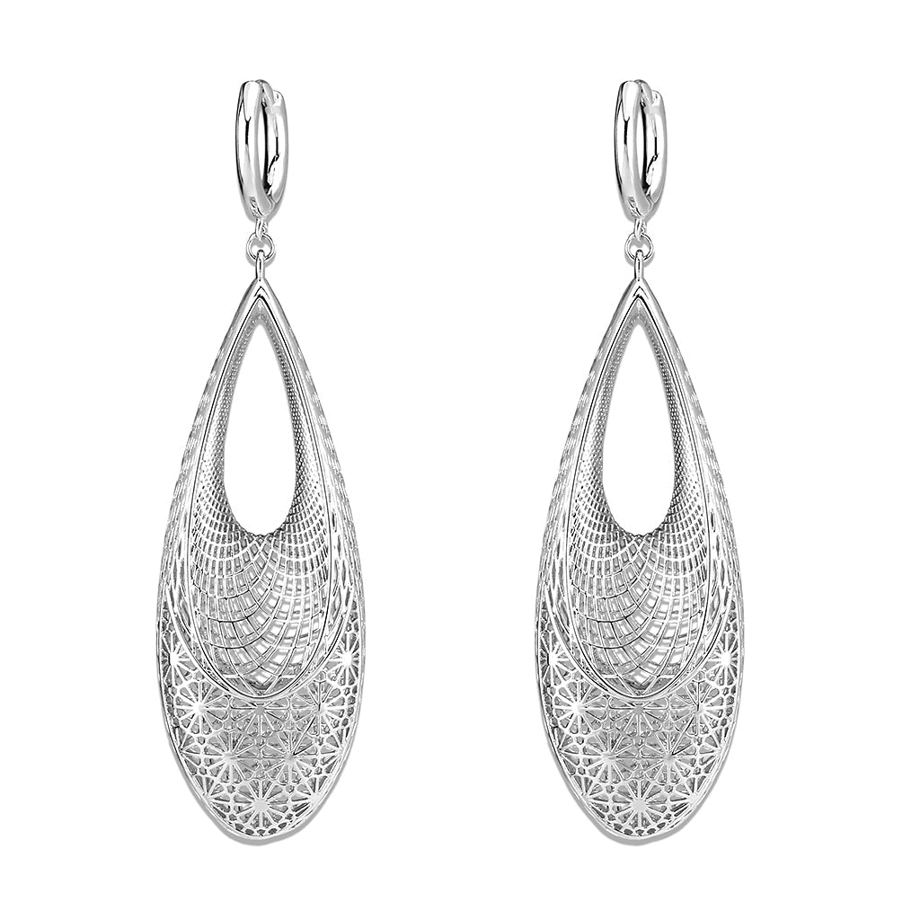 4W031 - Earring, Brass, Imitation Rhodium , No Stone-0