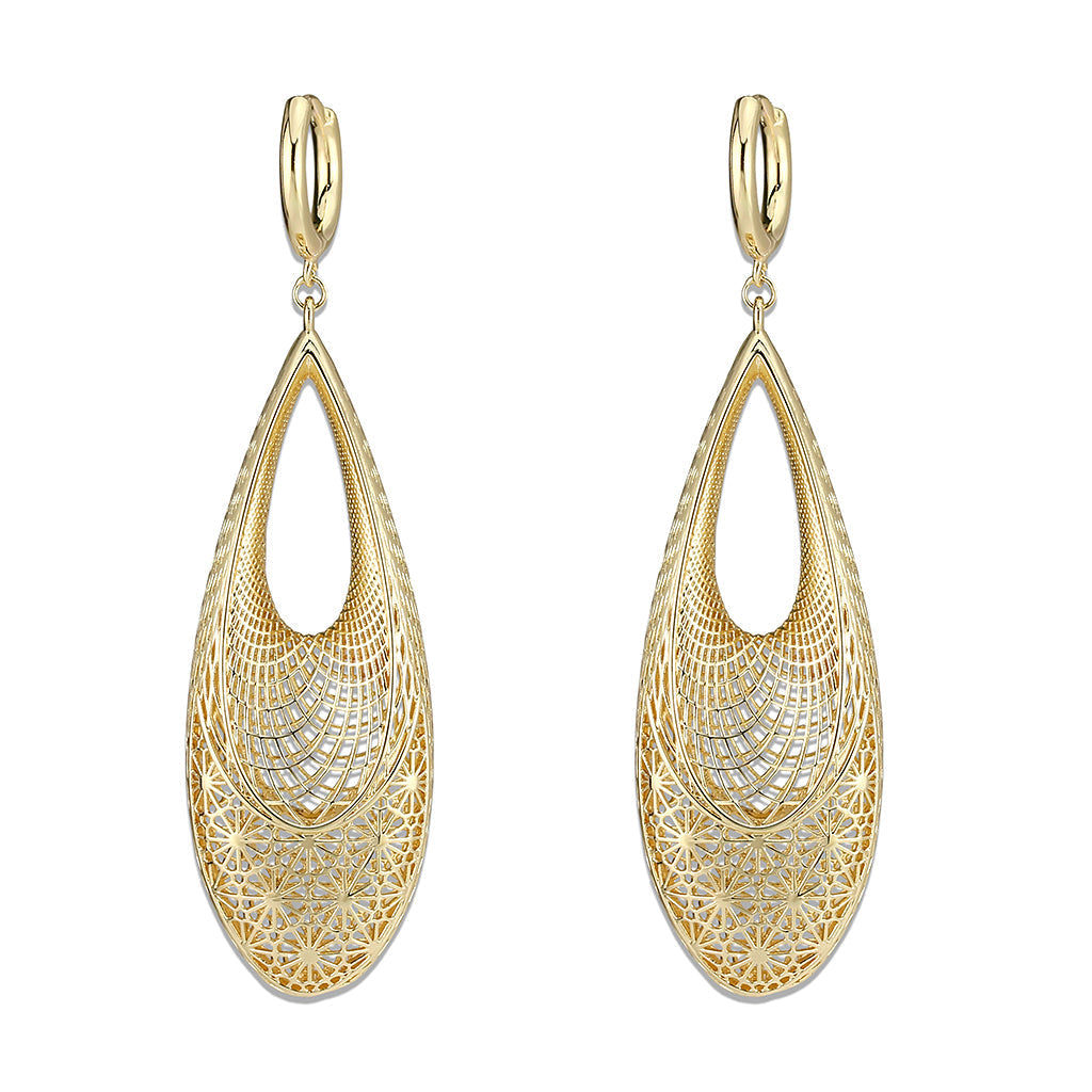 4W032 - Earring, Brass, Imitation Gold, No Stone-0