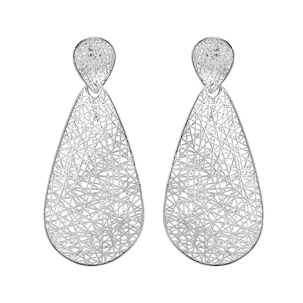 4W043 - Earring, Brass, Imitation Rhodium , No Stone-0