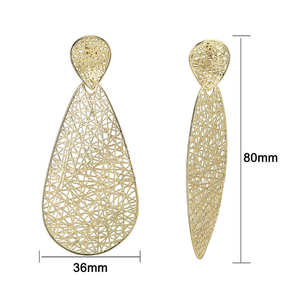 4W044 - Earring, Brass, Imitation Gold , No Stone-1