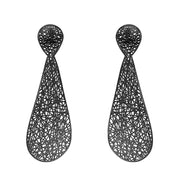 4W045 - Earring, Brass, TIN Cobalt Black  , No Stone-0