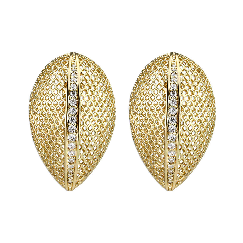 4W047 - Earring, Brass, Imitation Gold , No Stone-0
