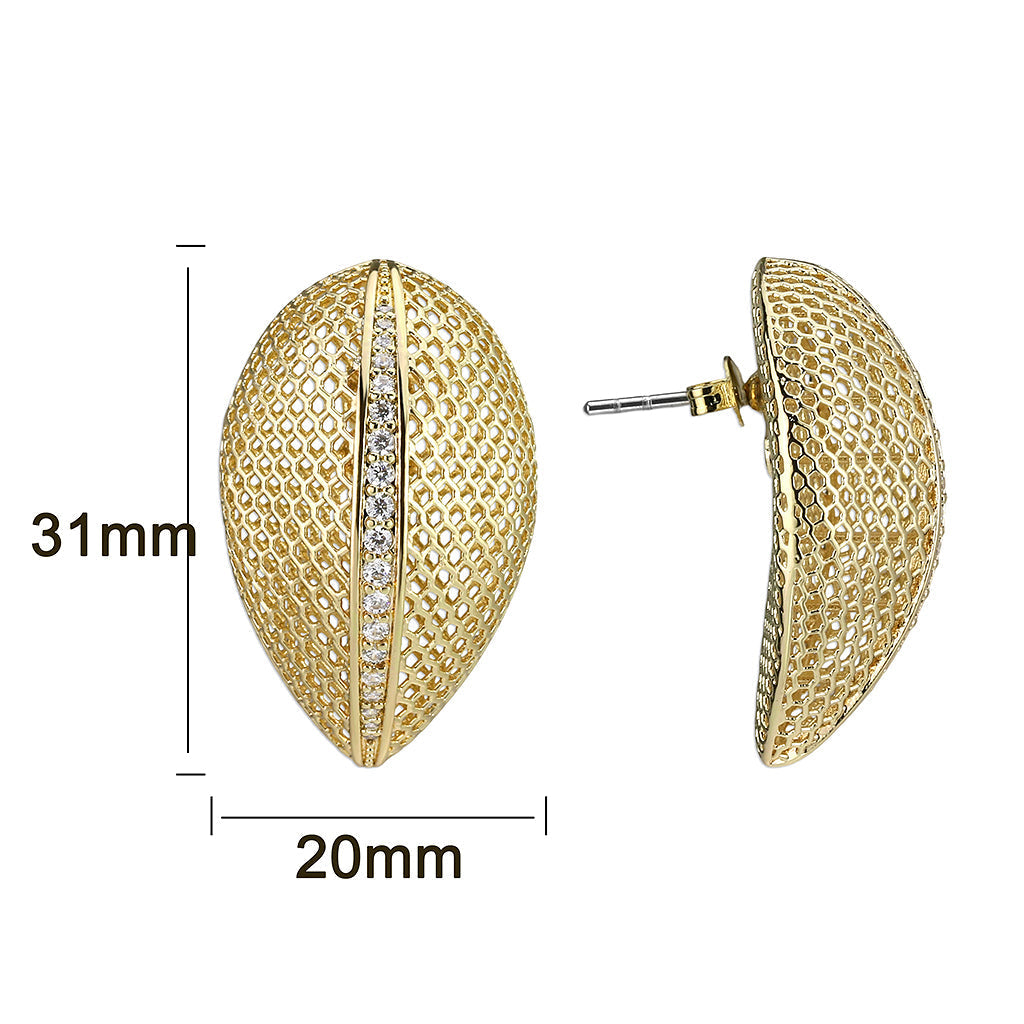 4W047 - Earring, Brass, Imitation Gold , No Stone-1