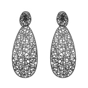4W063 - Earring, Brass, TIN Cobalt Black Plated  , No Stone-0