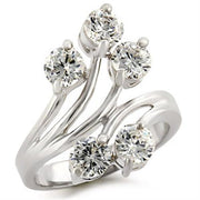 50113 - High-Polished 925 Sterling Silver Ring with AAA Grade CZ  in Clear-0