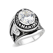 LO5M071 - Rhodium Plated Brass Ring with  CZ Clear-0