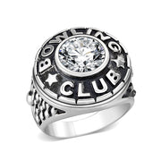 LO5S093 -  Sterling Sliver Ring with CZ  in Clear No Plated-0