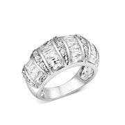 LO5W010- Rhodium Plated Ring with Crystal Glass In Clear-0