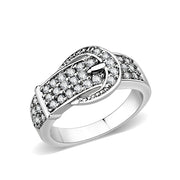 LO5W097-Rhodium Plated Brass Ring with CZ In Clear-0