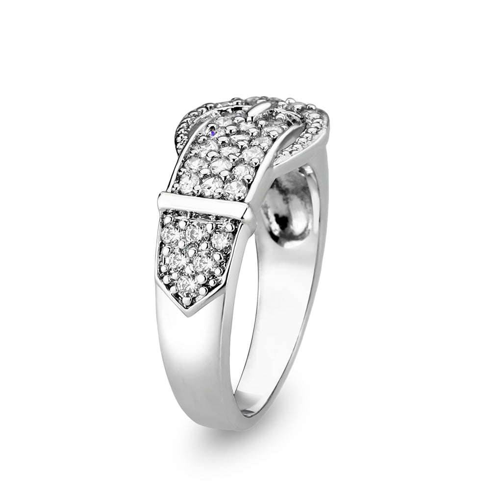LO5W097-Rhodium Plated Brass Ring with CZ In Clear-3