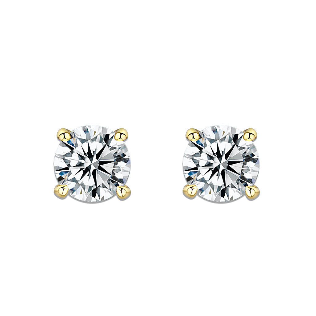 LO5W110 - Rhodium Brass Earrings with AAA Grade CZ  in Clear-0