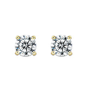 LO5W110 - Rhodium Brass Earrings with AAA Grade CZ  in Clear-0