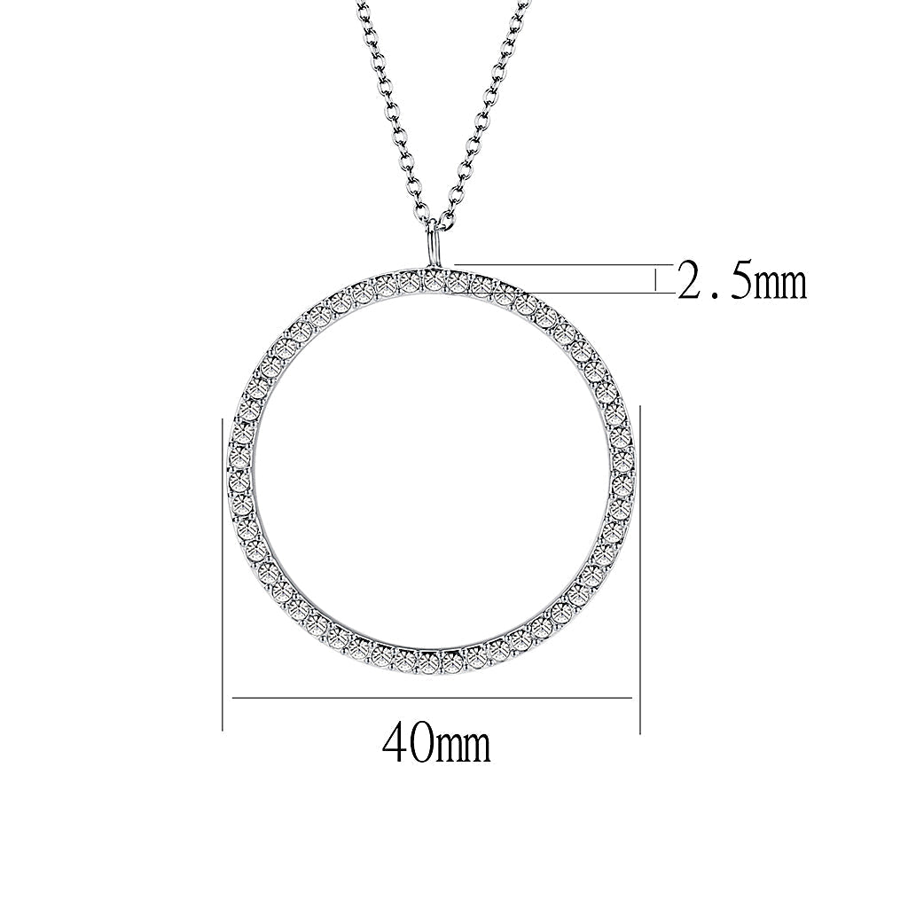 LO5W118- Brass  Pendant (Chain Not Included) with Clear Crystal Glass  In Rhodium Plated-0