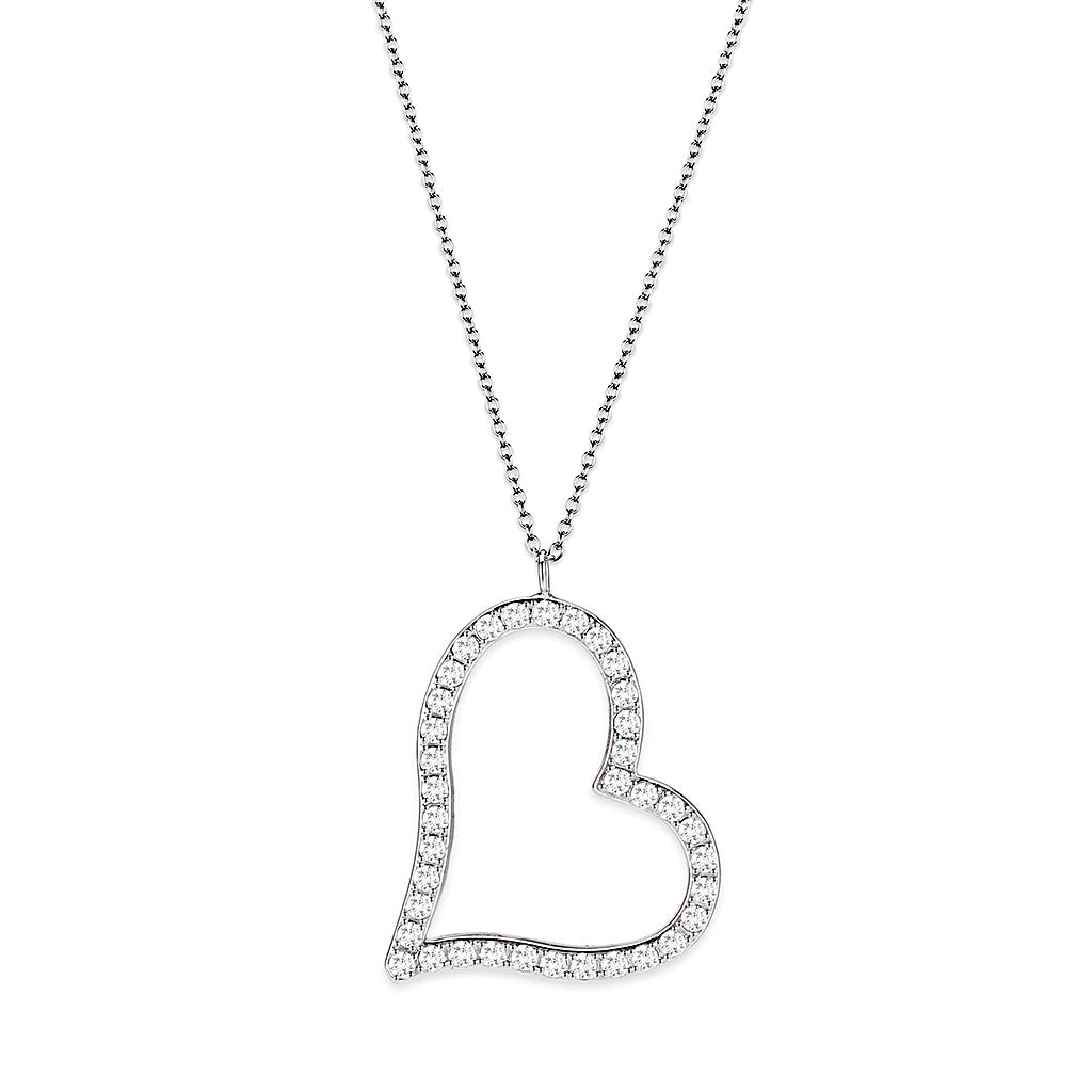 LO5W119- Brass  Pendant (Chain Not Included) with Clear Crystal Glass  In Rhodium Plated-0