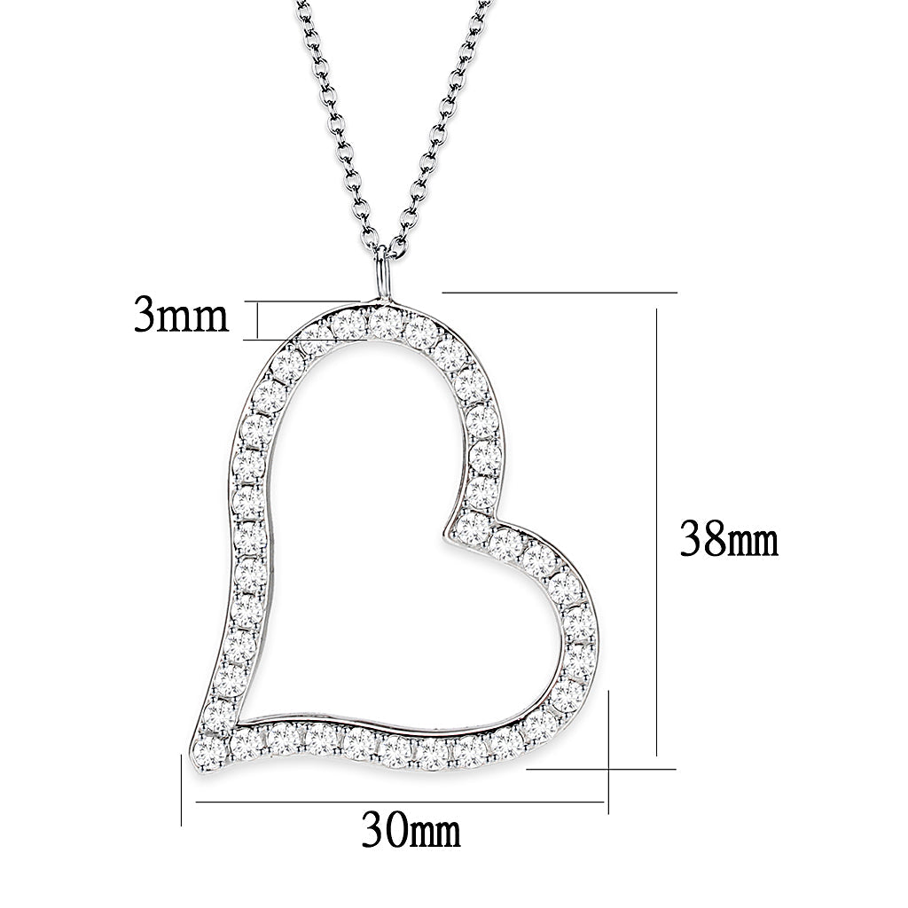 LO5W119- Brass  Pendant (Chain Not Included) with Clear Crystal Glass  In Rhodium Plated-1