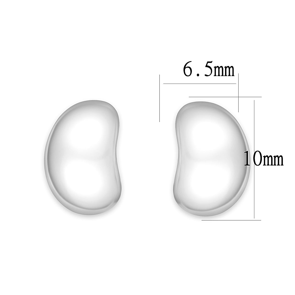 LO5S121 - Sterling Silver  Earrings With  High Polished ( No Plated)-1