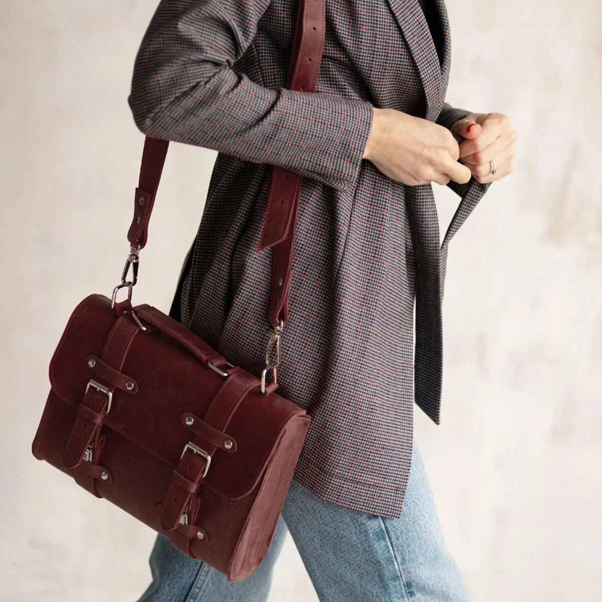 Genuine Leather Briefcase Bag Lora | Women's Work Bag-13
