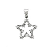 6X081 - High-Polished 925 Sterling Silver Pendant with AAA Grade CZ  in Clear-0