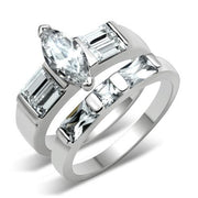 6X089 - Rhodium Brass Ring with AAA Grade CZ  in Clear-0