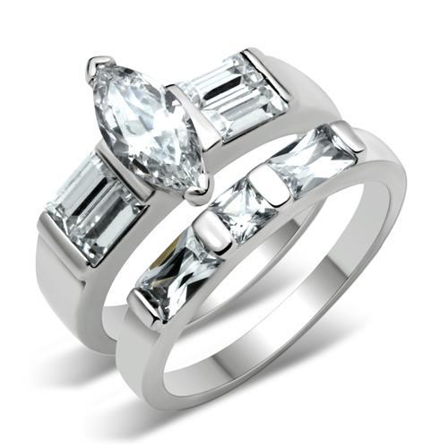 6X089 - Rhodium Brass Ring with AAA Grade CZ  in Clear-0