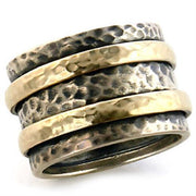 6X093 - Matte Gold & Rhodium Brass Ring with No Stone-0