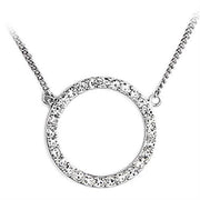 6X448 - Rhodium Brass Chain Pendant with Top Grade Crystal  in Clear-0