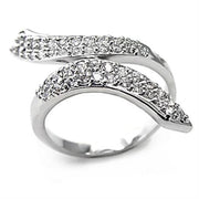 7X076 - Rhodium Brass Ring with AAA Grade CZ  in Clear-0