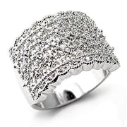 7X094 - Rhodium Brass Ring with AAA Grade CZ  in Clear-0