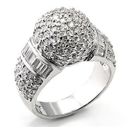 7X166 - Rhodium 925 Sterling Silver Ring with AAA Grade CZ  in Clear-0