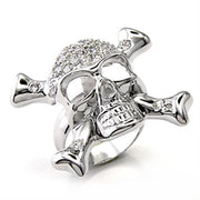 7X188 - Rhodium 925 Sterling Silver Ring with AAA Grade CZ  in Clear-0