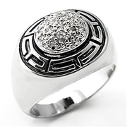 7X231 - Rhodium 925 Sterling Silver Ring with AAA Grade CZ  in Clear-0