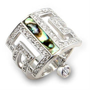 7X240 - Rhodium 925 Sterling Silver Ring with Precious Stone Conch in Montana-0