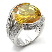 7X288 - Rhodium 925 Sterling Silver Ring with AAA Grade CZ  in Topaz-0